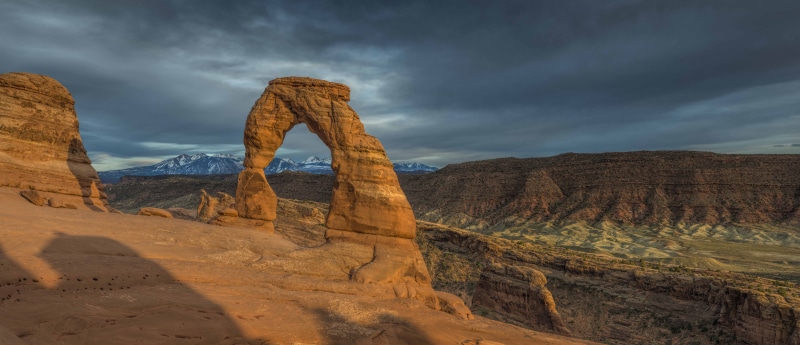 Sunset, Delicate Arch, famous Place, rock - Object, sandstone, Desert, canyon, Moab, Utah, grand, outdoors, mountain, Grand Canyon, Arches National Park