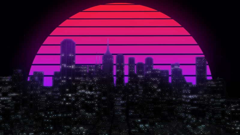 architecture, sky, light, built structure, connection, no people, nature, retro, financial district, pink, modern, purple, night, metropolis, tree, city