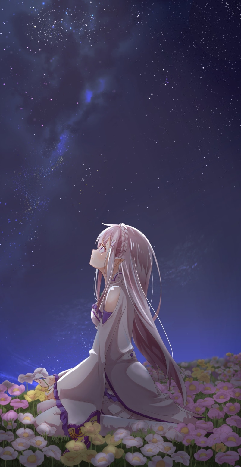 people, mystery, stars, history, Re:Zero Kara Hajimeru Isekai Seikatsu, galaxy, night, 2K, female, surreal, beauty in nature, nature, sky, landscape, fantasy