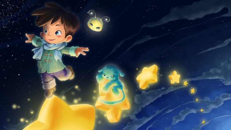 stars, finiti, Heavenly dream, childrens, art, 1080P, Anastas Ermolina, the little Prince