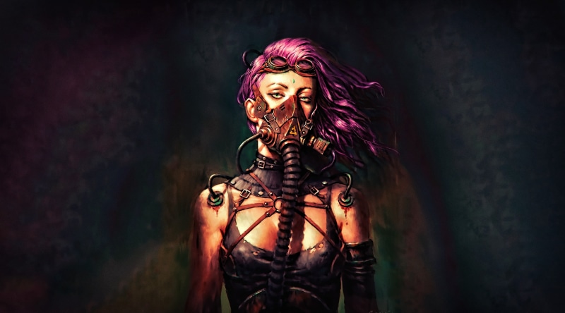 Woman, scifi, 4K, Hair, art, sciencefiction, Purple, Fantasy, Cyberpunk, Futuristic, Artistic, Concept, Girl, steampunk, Dark