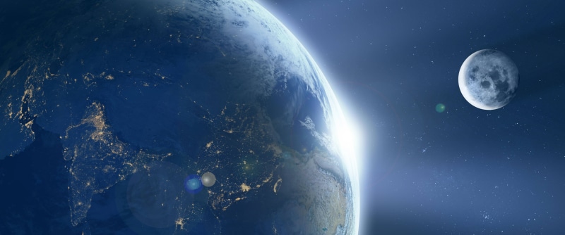 backgrounds, night, eclipse, stratosphere, blue, star - Space, sky, nebula, 5K, space, astronomy, nature, moonlight, globe - Man Made Object, stars, no people