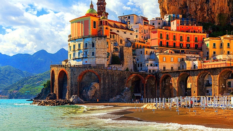 europe, italy, positano, coast, salerno, amalfi, 4K