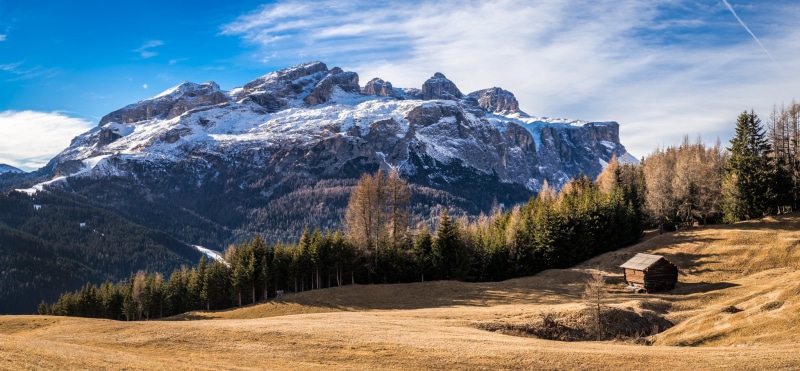 mountain, summer, 1080P, portfolio, tranquil, badia, blue, photo, color, travel, italia, sky, countryside, vacation, house, layered, skies, beauty In Nature