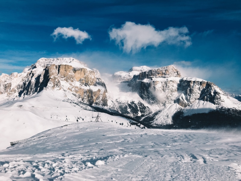 peak, dolomiti, blue sky, sky, snowcapped mountain, tranquil scene, tranquility, alps, mountain range, snow, cloud - sky, day, italy, ice, covered, white color