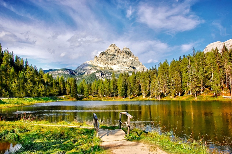 view, tree, 2K, nature, dolomites, summer, rock, alm, hiking, water, plant, scenics - nature, alpine, belluno, landscape, pine tree, mountain landscape