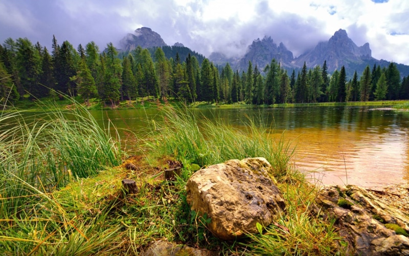 tranquility, 2K, green color, tree, antorno, nature, mountain, no people, beauty in nature, scenics - nature, lake, water, day, non-urban scene