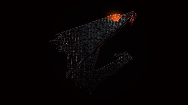 logo, 4K, Aorus, simple background, PC gaming, Gigabyte, technology