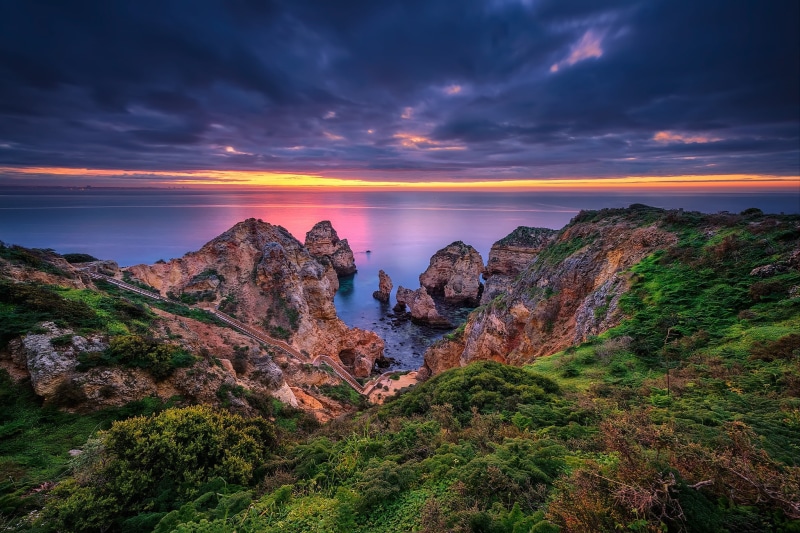 1080P, Algarve, Lagos, coast, Ponta da Piedade, Portugal