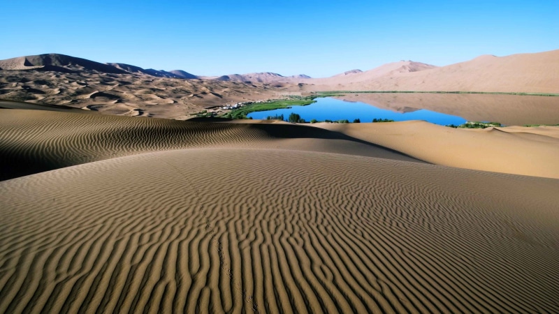 4K, desierto, naturaleza, lago, arena, dunas