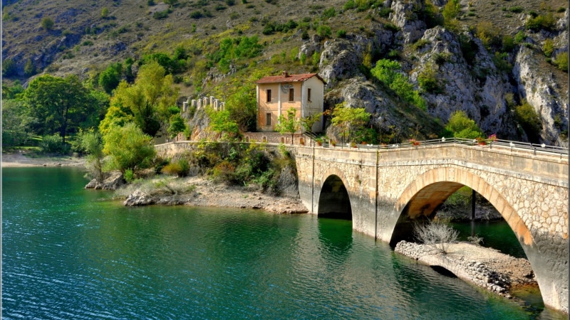 arched, nature, architecture, old building, bridge, no people, river, arch, rock, outdoors, house, scenics - nature, connection, 1080P, plant, day, water
