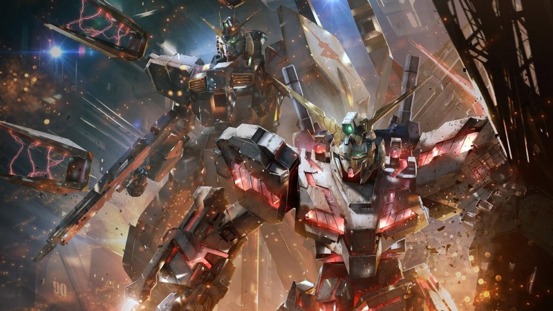 2K, digital art, Gundam, robot, mech, Mobile Suit, Mobile Suit Gundam Unicorn, Gundam Versus, artwork, anime