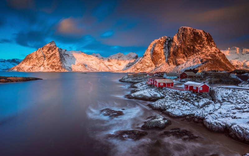 islands, morning, landscape, moskenes, archipelago, winter, lofoten, hd, 2K, norway