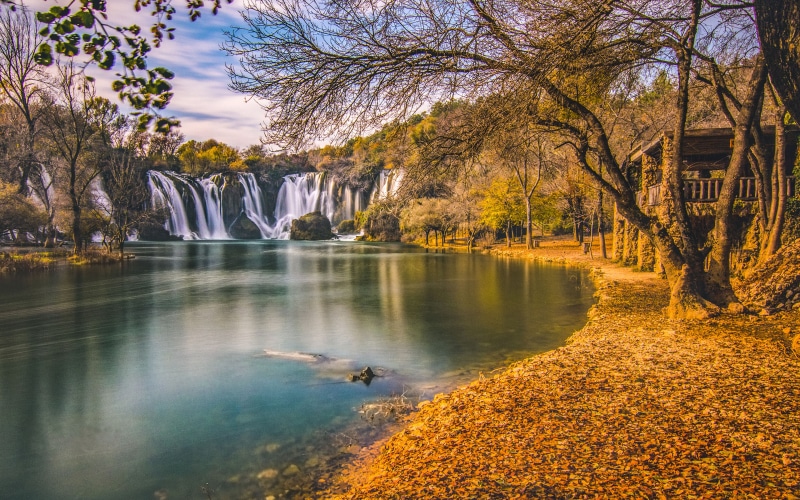 wallpapers, tablets, landscape, 4K, herzegovina, autumn, bosnia, desktop, kravice, waterfall, photography, hd, best