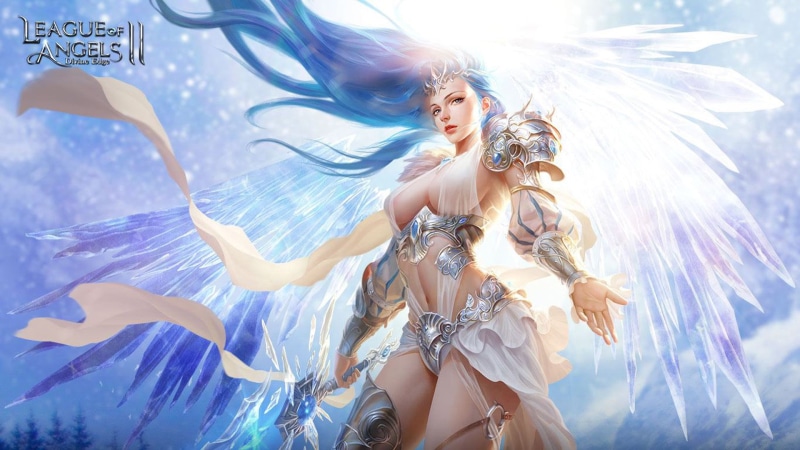 video, angels, art, hd, wings, hair, game, league, 1080P, girl, angel, warrior, blue, glacia