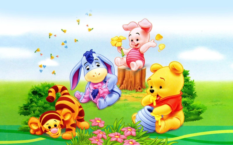 babies, tigger, piglet, winnie, hd, widescreen, eeyore, image, little, cartoon, pooh, 2K