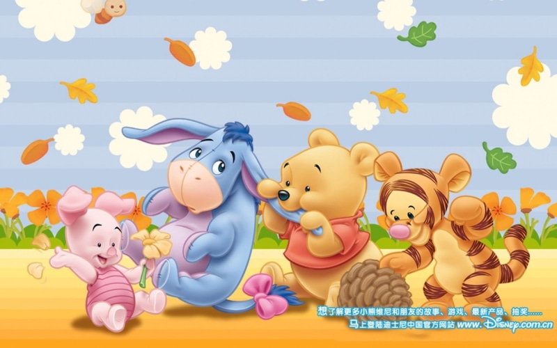 tigger, hd, background, eeyore, resolution, pooh, babies, piglet, 1080P, cartoon, winnie, little