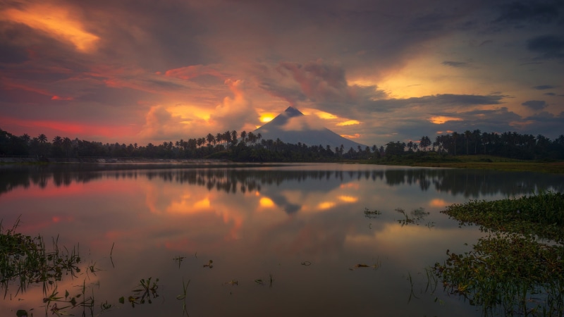 daraga, 4K, gabawan, mobile, lake, computers, hd, ultra, desktop, mayon, phones, volcano, laptop, philippines, tablet, reflection, albay