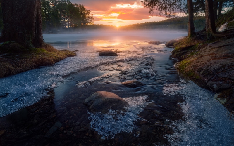 tablet, sun, tv, creek, rays, laptop, mobile, norway, phones, landscape, 4K, first, trondheim, desktop, nature, frozen, hd, k, sunrise, ultra