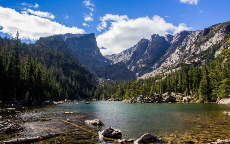 nature, tree, tranquility, high, plant, rocky, alpine, dream, mountain, colorado, sky, forest, park, no people, lake, landscape, 4K, north, remote, formation