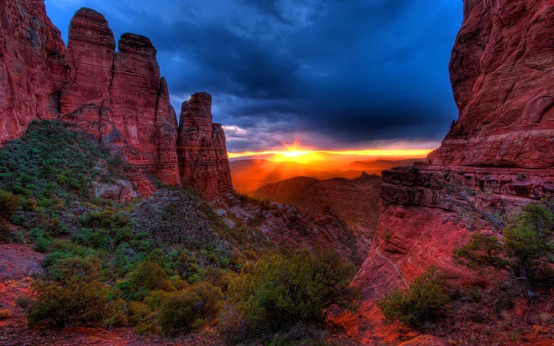 mobile, pc, sunset, desktop, hd, sedona, rock, tablet, phones, arizona, 1080P, cathedral