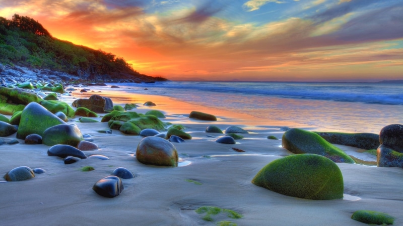 sandy, beach, k, solid, tranquil scene, cloud - sky, phones, orange color, rock - object, nature, horizon over water, ocean, tranquility, rock