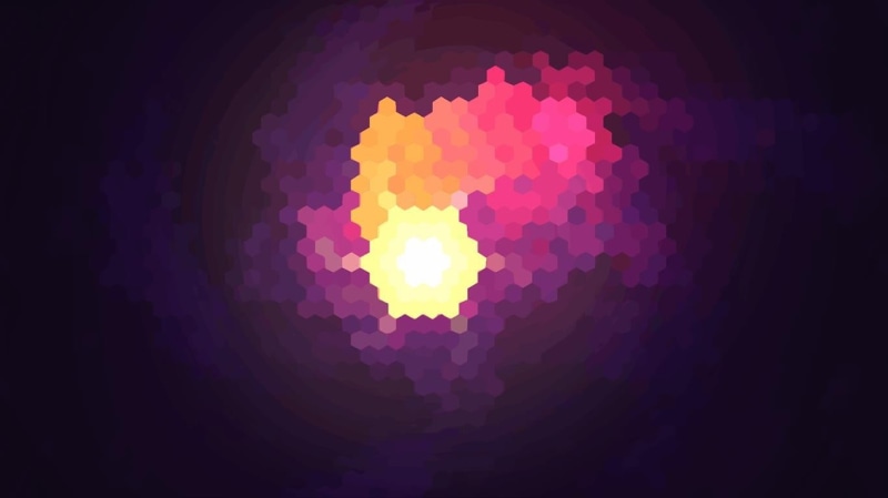 purple, light, sky, colorful, multi colored, no people, art, digital art, pixel, light - natural phenomenon, yellow, beauty in nature, pattern, nature