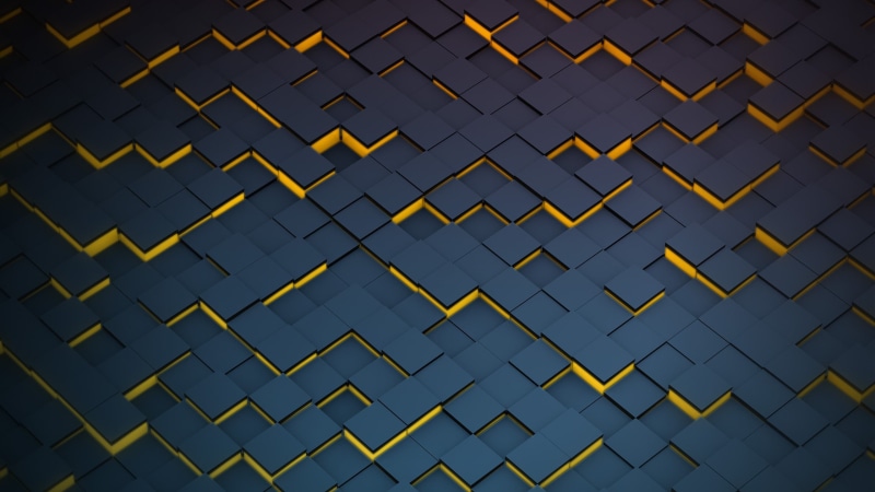 shape, cube, repetition, close-up, pattern, wall - building feature, full frame, abstract, design, built structure, 2K, geometric shape, indoors, blue