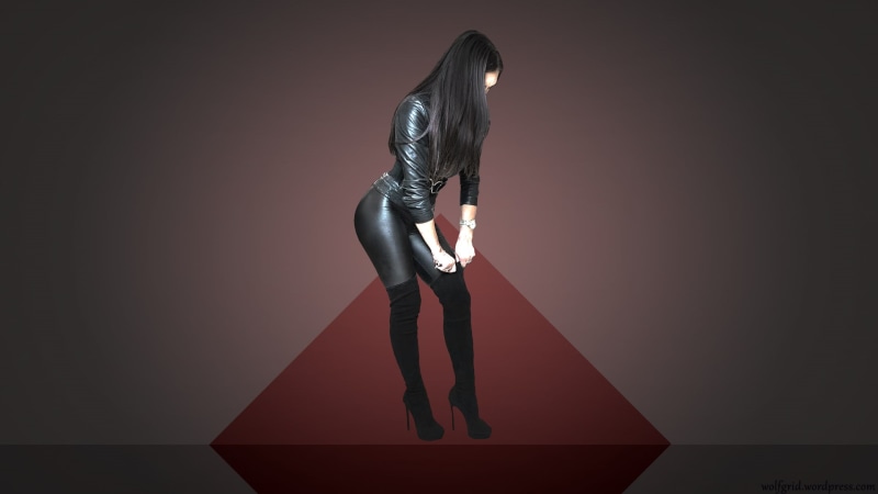 women, leather leggings, leather clothing, knee-high boots, jacket, boots, 1080P, leather pants