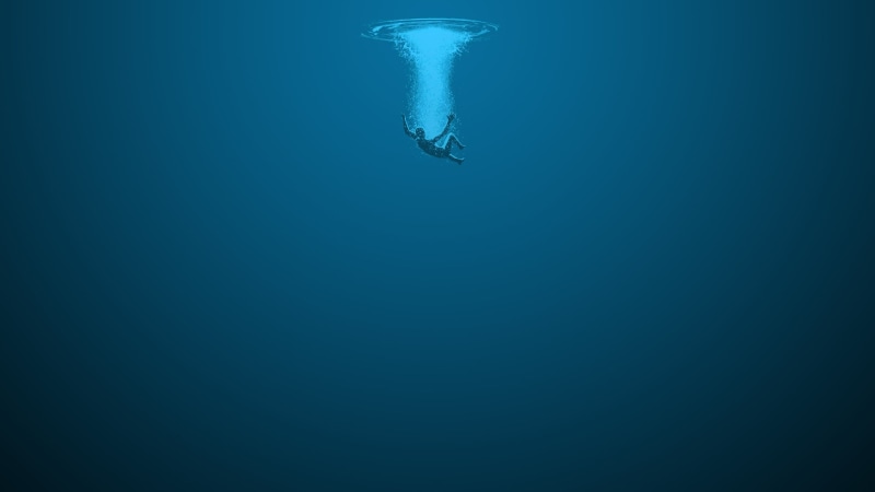 animal, animal themes, 2K, animal wildlife, person, underwater, undersea, artwork, mammal, marine, no people, blue, sea life, one animal, drowning, sea