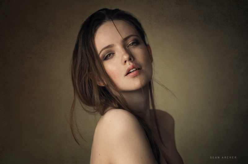 young adult, 720P, portrait, hair, Nadya, studio shot, bare shoulders, beautiful woman, face, adult, one person, Sean Archer, depression - sadness, hairstyle