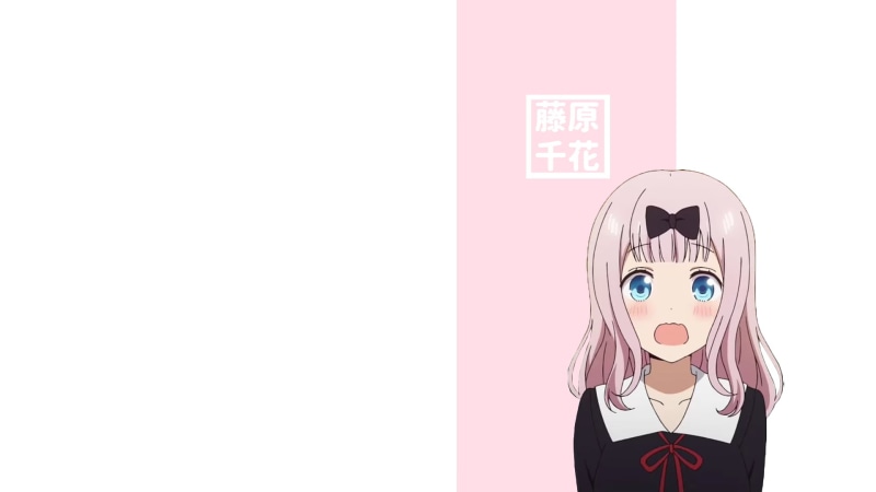 1080P, simple background, open mouth, minimalism, Chika Fujiwara, anime girls, Kaguya-Sama: Love is War, blue eyes