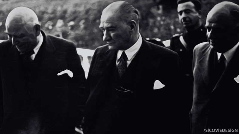 Mustafa Kemal Atatürk, well-dressed, jacket, business, group of people, standing, mid adult, 1080P, mid adult men, corporate business, people, mature adult
