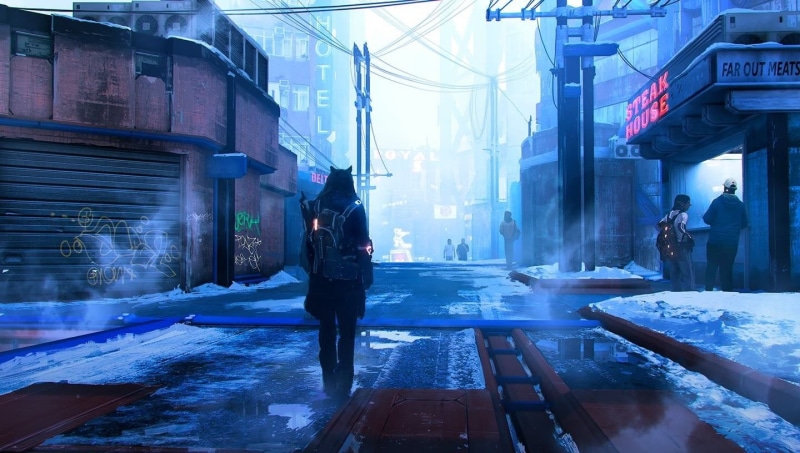 walking, concept art, lifestyles, leisure activity, rain, people, standing, digital art, backpack, incidental people, illustration, real people, city, 720P