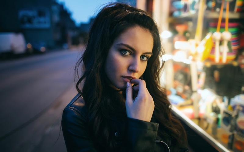 black, women outdoors, only Women, people, brunette, city Life, looking at viewer, young Adult, adults Only, portrait, pensive, fashion, human Face, face