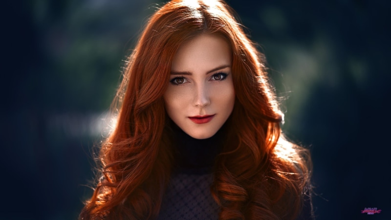 beauty, teenager, brown hair, beautiful woman, dyed red hair, model, headshot, looking at viewer, beautiful people, looking at camera, human face, warm clothing