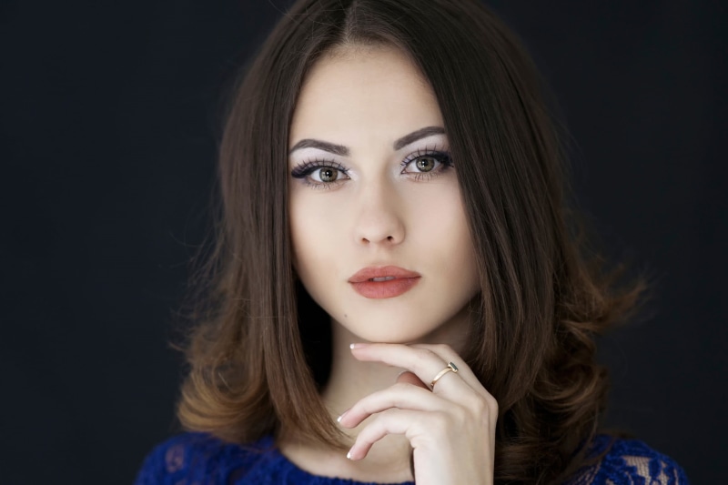 top, face, model, Catherine Timokhina, young adult, hairstyle, one person, fashion, human face, body part, front view, luxury, studio shot, brown hair