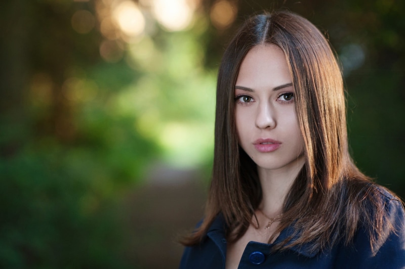 blue, young women, woman, beautiful woman, brown hair, top, Catherine Timokhina, beauty, face, day, teenager, lifestyles, young adult, wearing, long hair