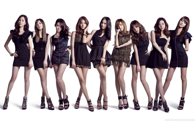 group of women, high heels, straight hair, young women, sleeveless, brunette, portrait, looking at viewer, young adult, s, 720P, studio shot, front view