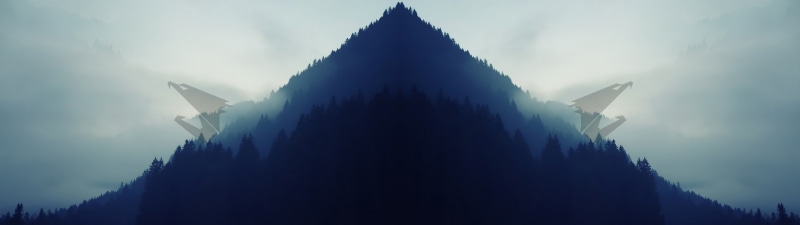 Aorus, 4K, forest, eagle, Dual Monitors, landscape, Simple
