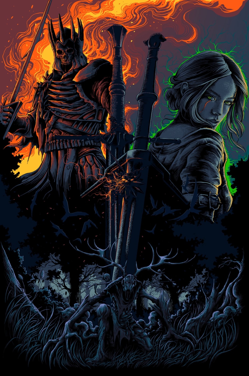 religion, statue, The Witcher, vertebrate, art and craft, no people, sculpture, day, cat, nature, Eredin, The Witcher 3: Wild Hunt, mammal, digital art