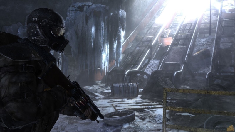 video games, online, artwork, Metro 2033, standing, building exterior, 1080P, digital, snow, dystopian, gas masks, cold temperature, sunbeam, industry