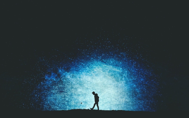 beauty in nature, alone, 1080P, blue, women, men, action, adult, fun, one person, mountain, backgrounds, field, dust, walking, astronomy, adventure, hiking