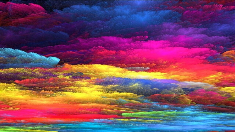 style, artwork, rainbow, artistic, cloud, acrylic paint, design, colorful sky, 1080P, art, painting, palette, colors, abstract