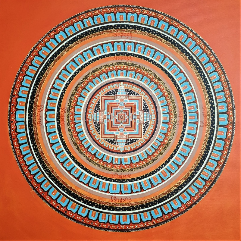 communication, india, mandala, creativity, art and craft, architecture and art, text, 2K, the kalachakra, indoors, orange color, acrylic, built structure