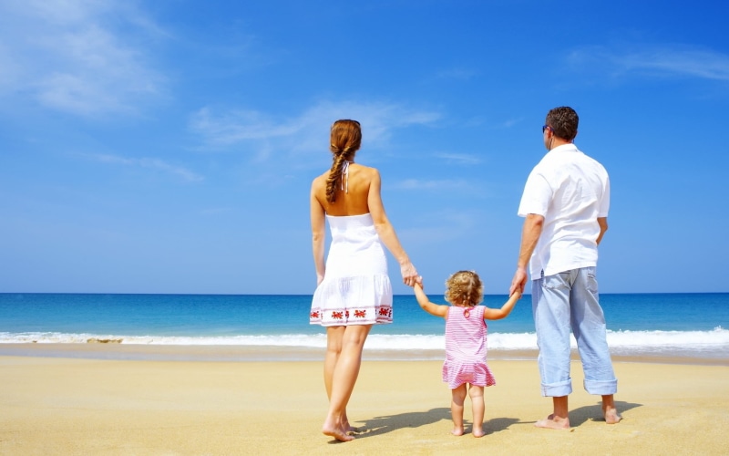 outdoors, caucasian Ethnicity, small, sea, son, family, hands, happiness, females, coastline, sand, love, holding, tropical Climate, casual clothing, leisure Activity