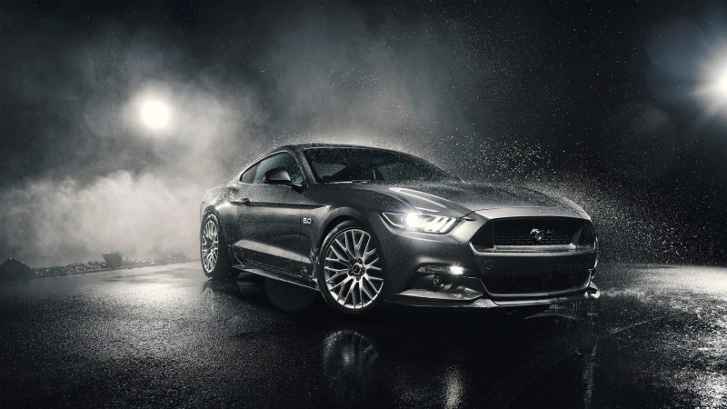 rain, nature, performance car, no people, mode of transportation, city, ford mustang gt, monochrome, 1080P, car, night, ford, luxury vehicle, ford mustang