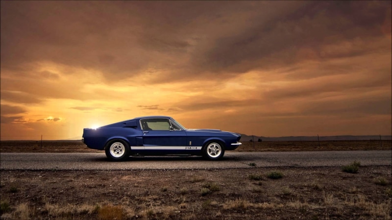 speed, road, Ford Mustang, mode of transportation, blue, road trip, Ford, retro styled, environment, transportation, 1080P, cloud - sky, landscape, mustang