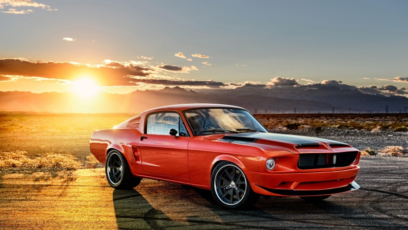 1968, ford, sun, sky, red car, cloud - sky, fastback, outdoors, performance car, mustang, sunset, convertible, nature, transportation, retro styled, collectors car