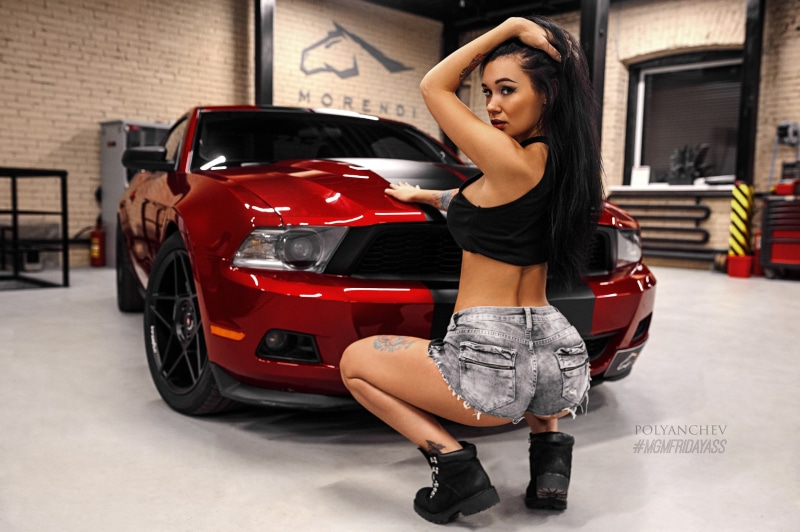 lifestyles, 2K, shoes, hairstyle, back, real people, standing, adult, mode of transportation, tanned, Ford Mustang, land vehicle, young adult, Roman Polyanchev